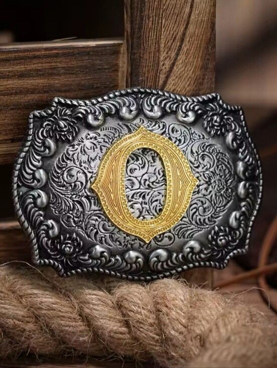 Letter M Initial western belt buckle A - Z Available Upon Request main image 4